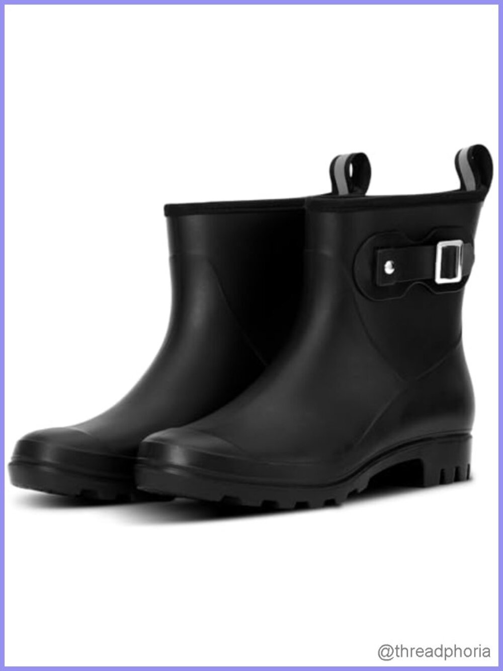 Waterproof Chelsea Ankle Rain Boots Round Toe Low Top
